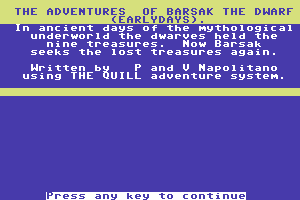 Adventures of Barsak the Dwarf 0