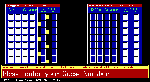 PC-Sherlock: A Game of Logic & Deduction abandonware